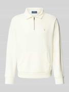 Polo Ralph Lauren Sweatshirt mit Logo-Stitching in Offwhite, Größe L