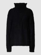 NA-KD Oversized Strickpullover mit Stehkragen in Black, Größe XXS/X