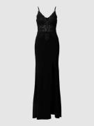 Mascara Abendkleid mit Zierperlenbesatz in Black, Größe 44