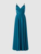 Mascara Tailliertes Abendkleid mit gelegten Falten in Petrol, Größe 40