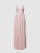 Laona Abendkleid mit floralen Stickereien in Rosa, Größe 40