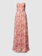 Unique Abendkleid mit floralen Muster in Koralle, Größe 34