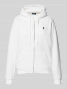 Polo Ralph Lauren Sweatjacke mit Logo-Stitching in Weiss, Größe L