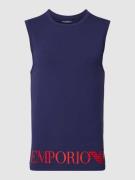 Emporio Armani Tanktop mit Label-Print Modell 'SHINY' in Dunkelblau, G...