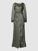 Jake*s Cocktail Abendkleid mit V-Ausschnitt in Oliv, Größe 32