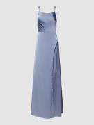 Mascara Abendkleid mit Spaghettiträgern in Rauchblau, Größe 32