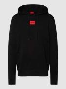 HUGO Hoodie mit Label-Patch Modell 'Daratschi' in Black, Größe L