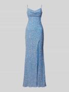 Hey Kyla Abendkleid mit Pailletten in Hellblau, Größe 40