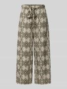 Apricot Wide Leg Stoffhose mit Allover-Print in Khaki, Größe XS