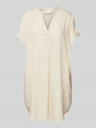 Apricot Knielanges Kleid aus Viskose-Leinen-Mix in Sand Melange, Größe...