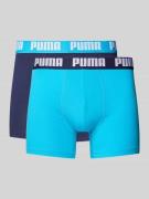 PUMA Trunks mit Label-Detail im 2er-Pack in Aqua, Größe L