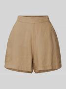 Mazine Leinenshorts in unifarbenem Design Modell 'Pinki' in Sand, Größ...