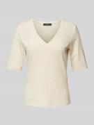 Weekend Max Mara T-Shirt aus Leinen-Elasthan-Mix mit V-Ausschnitt Mode...