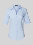 More & More Bluse im unifarbenen Design in Hellblau, Größe 46