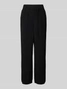 s.Oliver BLACK LABEL Wide Leg Stoffhose mit Bindegürtel in Black, Größ...