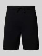 BOSS Regular Fit Sweatshorts mit Strukturmuster in Black, Größe L