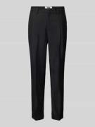 Oui Straight Leg Anzughose mit Bundfalten in BLACK, Größe 40