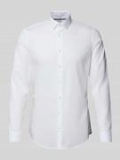 Jake*s Super Slim Fit Businesshemd aus Popeline in Weiss, Größe 41/42