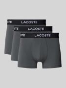 Lacoste Trunks mit elastischem Label-Bund im 3er-Pack in Dunkelgrau, G...