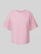 YAS T-Shirt mit Lochmuster Modell 'YASLEX' in Rose, Größe L