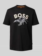 BOSS Orange T-Shirt mit Label-Motiv-Print Modell 'Bossfish' in Black, ...