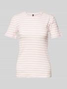 Pieces Slim Fit T-Shirt aus Baumwoll-Mix Modell 'RUKA' in Rosa, Größe ...