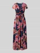 Christian Berg Cocktail Abendkleid mit Bindegürtel in Marine, Größe 38