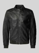 Gipsy Lederjacke mit Stehkragen Modell 'Goran' in Black, Größe XXL