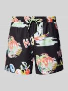 HUGO Relaxed Fit Badeshorts mit Label-Print Modell 'CALALA' in Black, ...