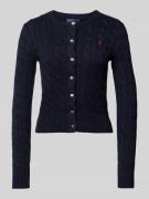 Polo Ralph Lauren Strickcardigan mit Zopfmuster in Marine, Größe L