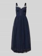 LACE & BEADS Knielanges Cocktailkleid mit vorgeformten Cups in Marine,...