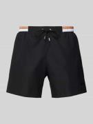 BOSS Relaxed Fit Badeshorts mit Label-Print Modell 'Atoll' in Black, G...