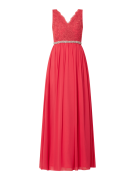 Mascara Abendkleid aus Chiffon mit floralen Stickereien in Fuchsia, Gr...