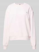 Tommy Hilfiger Sweatshirt mit Logo-Stitching in Rosa, Größe L