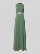 V.M. Abendkleid mit Stehkragen in Schilf, Größe 34
