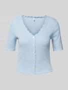 Only Slim Fit T-Shirts aus Baumwoll-Mix Modell 'LAILA' in Hellblau, Gr...