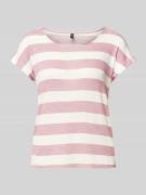 Vero Moda Boxy Fit T-Shirt aus Viskose-Mix Modell 'WIDE STRIPE' in Ros...