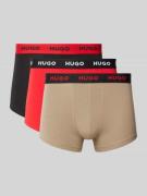 HUGO Trunks mit elastischem Label-Bund im 3er-Pack in Rot, Größe S