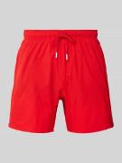 BOSS Relaxed Fit Badeshorts mit Label-Print Modell 'Iconic' in Rot, Gr...