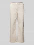 comma Straight Leg Hose mit Gürtelschlaufen in Beige, Größe 34