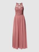 Laona Abendkleid mit floralen Stickereien und Zierperlen in Rosa, Größ...