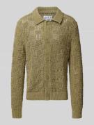 JAKE*S STUDIO MEN Cardigan mit Strukturmuster in Mud, Größe L
