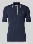 Gant Slim Fit Poloshirt mit Label-Stitching in Marine, Größe 4XL