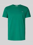 Gant Slim Fit T-Shirt mit Label-Stitching in Dunkelgruen, Größe 4XL
