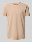 Gant T-Shirt mit Label-Stitching in Beige, Größe L
