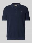 Gant Regular Fit Poloshirt mit Strukturmuster in Marine, Größe 5XL