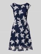 Apricot Knielanges Kleid mit Ausbrenner-Effekt in Marine, Größe XL