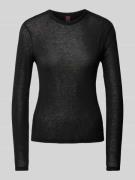 Stefanel Longsleeve in semitransparentem Design in Black, Größe L