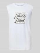 Jack & Jones Tanktop mit Label-Print Modell 'SPLIT' in Weiss, Größe L