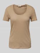 Marc O'Polo Shaped Fit T-Shirt aus reiner Baumwolle in Beige, Größe L